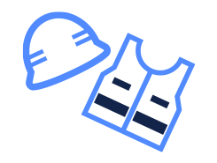 道具、作業着支給